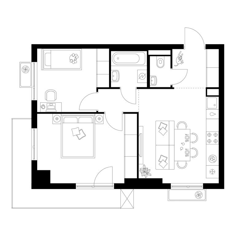 2-BD Apartment Sale, 53.7 sq. m. at Belaya Dacha Park, mikrorayon Parkovy, 1, Kotelniki, Moscow Region, Russia #1 2-BD Apartment Sale, 53.7 sq. m. at Belaya Dacha Park, mikrorayon Parkovy, 1, Kotelniki, Moscow Region, Russia #1