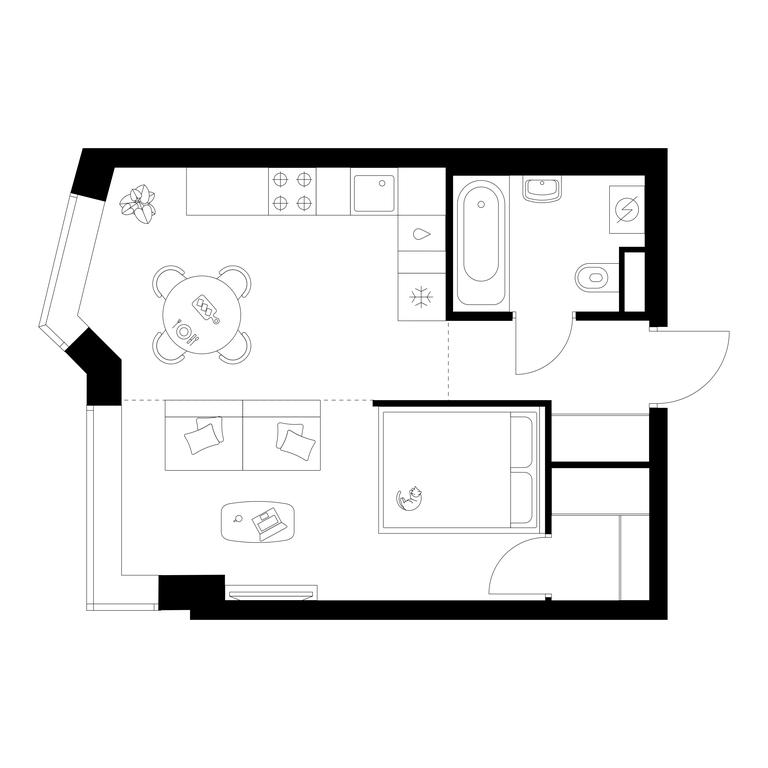 1-BD Apartment Sale, 35 sq. m. at Michurinskiy Park, Ozyornaya Street, 44А, Moscow, Russia #1 1-BD Apartment Sale, 35 sq. m. at Michurinskiy Park, Ozyornaya Street, 44А, Moscow, Russia #1