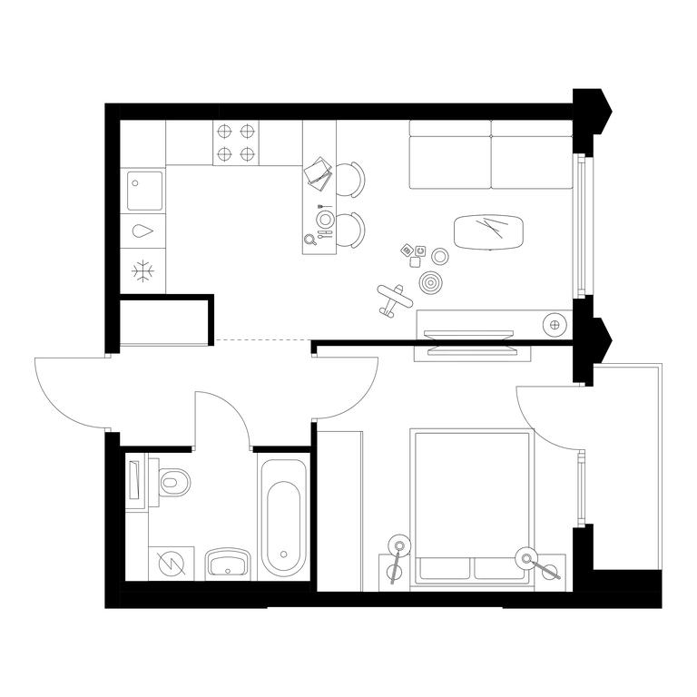 1-BD Apartment Sale, 35.7 sq. m. at Businovskiy Park, Izhorskaya Street, 6с5, Moscow, Russia #1 1-BD Apartment Sale, 35.7 sq. m. at Businovskiy Park, Izhorskaya Street, 6с5, Moscow, Russia #1
