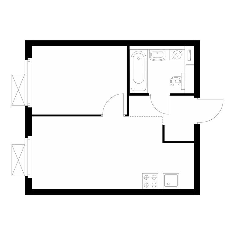 1-BD Apartment Sale, 31.6 sq. m. at Kuzminskiy Les, mikrorayon Belaya Dacha, 25, Kotelniki, Moscow Region, Russia #1