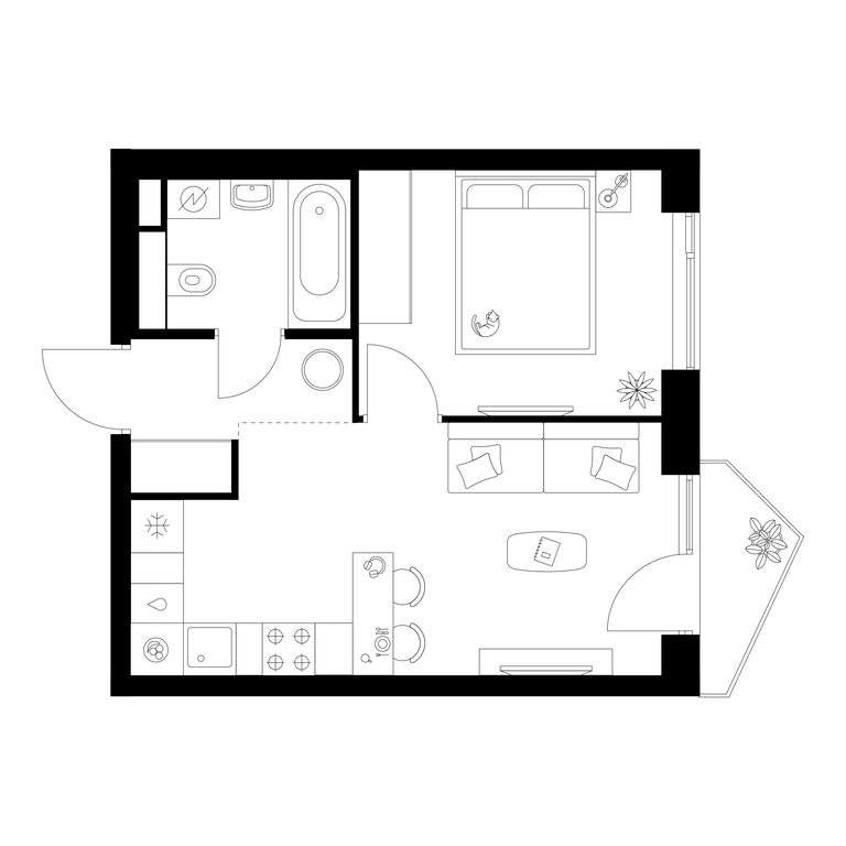 1-BD Apartment Sale, 33.5 sq. m. at Michurinskiy Park, Ozyornaya Street, 44А, Moscow, Russia #1 1-BD Apartment Sale, 33.5 sq. m. at Michurinskiy Park, Ozyornaya Street, 44А, Moscow, Russia #1