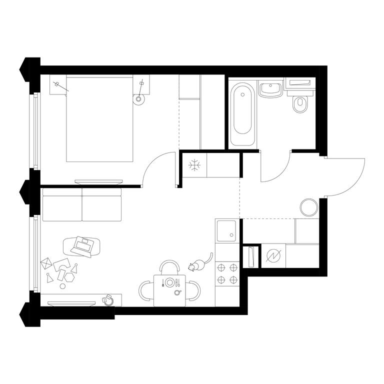 1-BD Apartment Sale, 34.9 sq. m. at Businovskiy Park, Izhorskaya Street, 6с5, Moscow, Russia #1 1-BD Apartment Sale, 34.9 sq. m. at Businovskiy Park, Izhorskaya Street, 6с5, Moscow, Russia #1