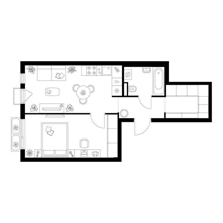 1-BD Apartment Sale, 42.5平方米 at Ilinskie Luga, Zapovednaya Street, 1, posyolok Ilyinskoye-Usovo, Krasnogorsk City District, Moscow Region, Russia #1