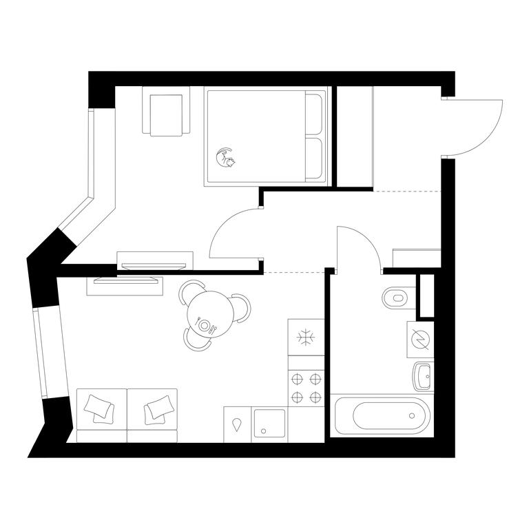 1-BD Apartment Sale, 32.2 sq. m. at Michurinskiy Park, Ozyornaya Street, 44А, Moscow, Russia #1 1-BD Apartment Sale, 32.2 sq. m. at Michurinskiy Park, Ozyornaya Street, 44А, Moscow, Russia #1
