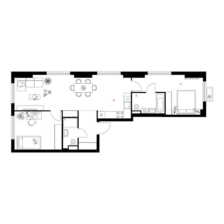 2-BD Apartment Sale, 68.4 sq. m. at Belaya Dacha Park, mikrorayon Parkovy, 1, Kotelniki, Moscow Region, Russia #1