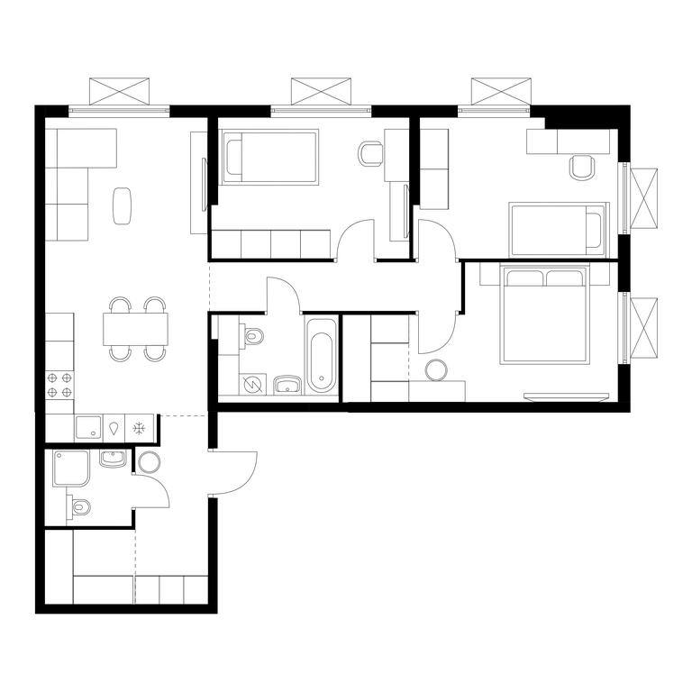 3-BD Apartment Sale, 79.6平方米 at Yauza Park, ulitsa Kolontsova, 4, Mytischi, Moscow Region, Russia #1
