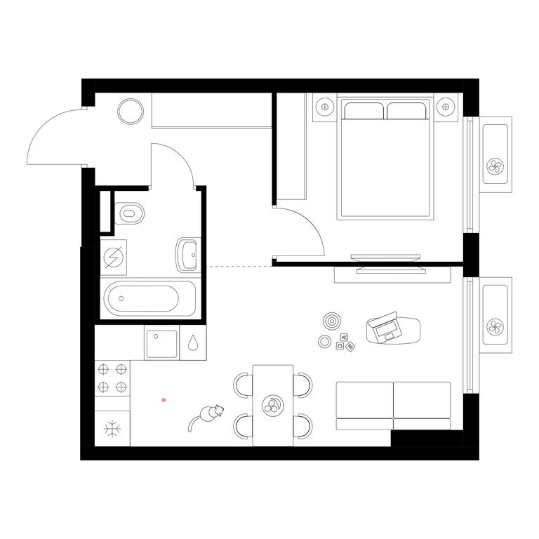 1-BD Apartment Sale, 35.1平方米 at Belaya Dacha Park, mikrorayon Parkovy, 1, Kotelniki, Moscow Region, Russia #1