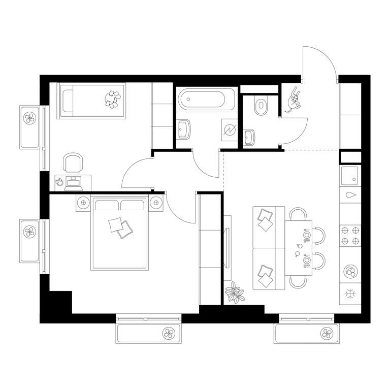 Продажа 2-комн. квартиры, 51,5 м² в ЖК «Белая Дача Парк», микрорайон Парковый, 1, Котельники, Московская область, Россия #1 Продажа 2-комн. квартиры, 51,5 м² в ЖК «Белая Дача Парк», микрорайон Парковый, 1, Котельники, Московская область, Россия #1