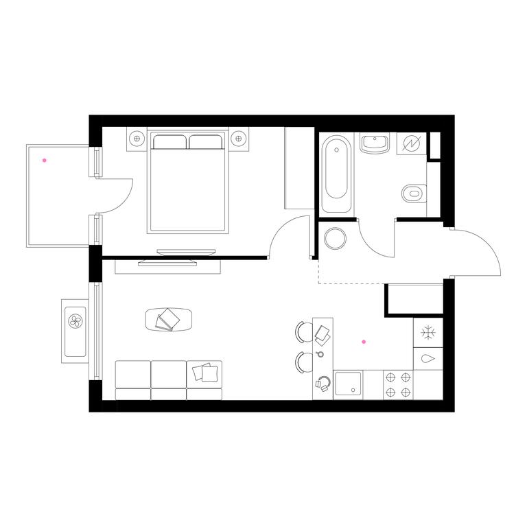 1-BD Apartment Sale, 36.3 sq. m. at Belaya Dacha Park, mikrorayon Parkovy, 1, Kotelniki, Moscow Region, Russia #1