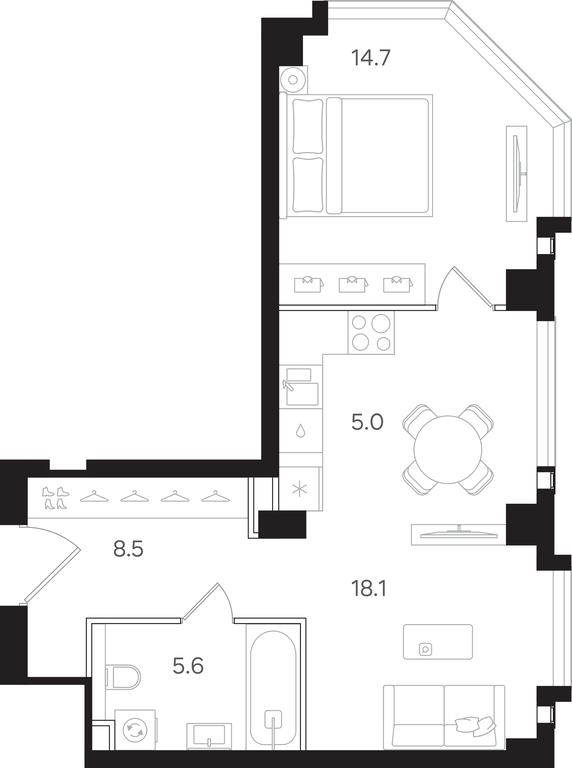 1-BD Apartment Sale, 51.9 sq. m. at Mangazeya na Tulskoy, Bolshaya Tulskaya Street, Moscow, Russia #1 1-BD Apartment Sale, 51.9 sq. m. at Mangazeya na Tulskoy, Bolshaya Tulskaya Street, Moscow, Russia #1