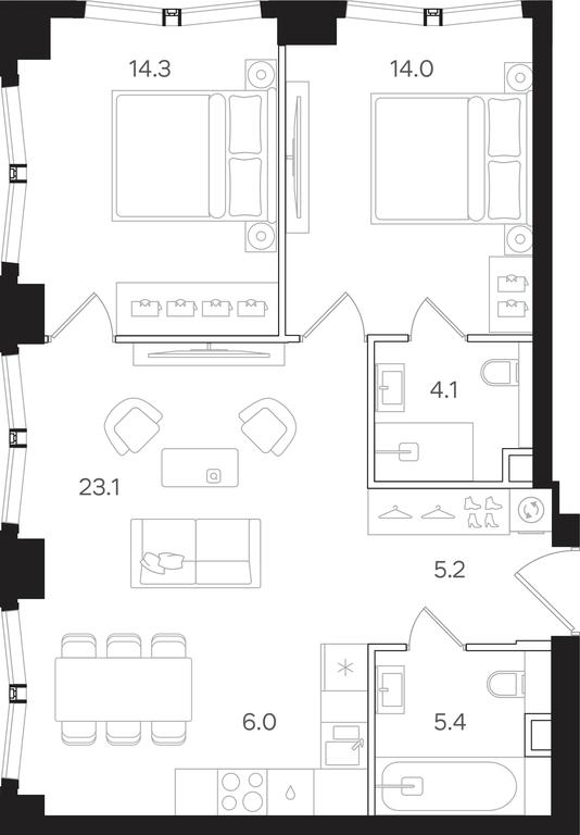2-BD Apartment Sale, 72.1 sq. m. at Mangazeya na Tulskoy, Bolshaya Tulskaya Street, Moscow, Russia #1 2-BD Apartment Sale, 72.1 sq. m. at Mangazeya na Tulskoy, Bolshaya Tulskaya Street, Moscow, Russia #1