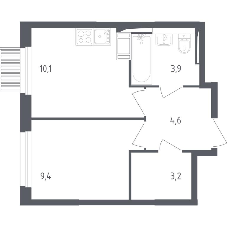 Apartment Sale, 30.8平方米 at Mytishchi Park, Silikatnaya ulitsa, 41к3, Mytischi, Moscow Region, Russia #1