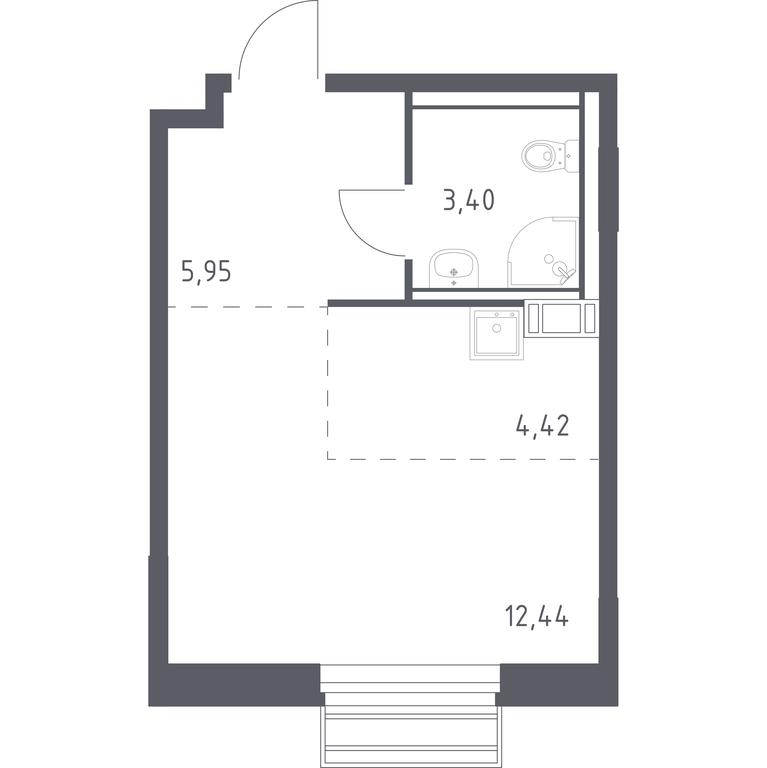 Apartment Sale, 26.21 sq. m. at Rublevskiy Kvartal, Laykovo Green Quarter, zhiloy kompleks Gorod-sobytiye Laykovo, selo Laykovo, Odintsovskiy City District, Moscow Region, Russia #1