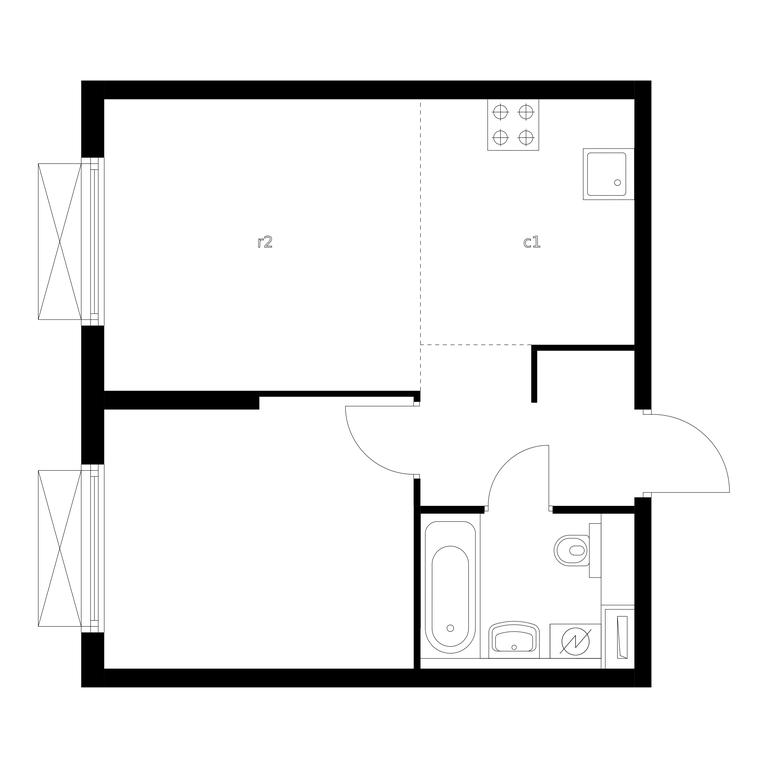 1-BD Apartment Sale, 39.4 sq. m. at Kolskaya 8, Kolskaya Street, 8с16, Moscow, Russia #1