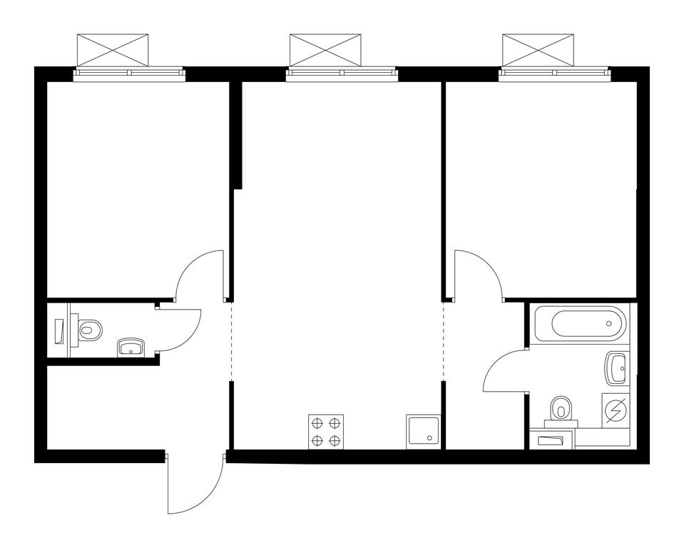 2-BD Apartment Sale, 58.63 sq. m. at Perovskoe 2, Perovskoye Highway, 4с2, Moscow, Russia #1