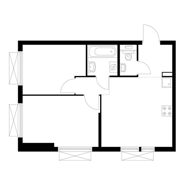 2-BD Apartment Sale, 47.9 sq. m. at Kolskaya 8, Kolskaya Street, 8с16, Moscow, Russia #1 2-BD Apartment Sale, 47.9 sq. m. at Kolskaya 8, Kolskaya Street, 8с16, Moscow, Russia #1
