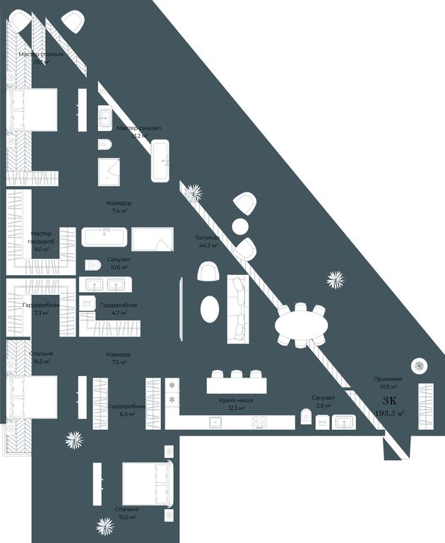 Продажа 3-комн. квартиры, 193,6 м² в ЖК «Опус (Opus)», Дербеневская улица, 1с1, Москва, Россия #1