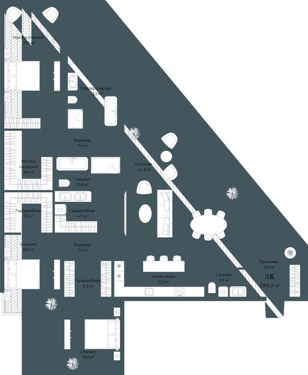 2-BD Apartment Sale, 193.9平方米 at Opus, Derbenevskaya Street, 1с1, Moscow, Russia #1