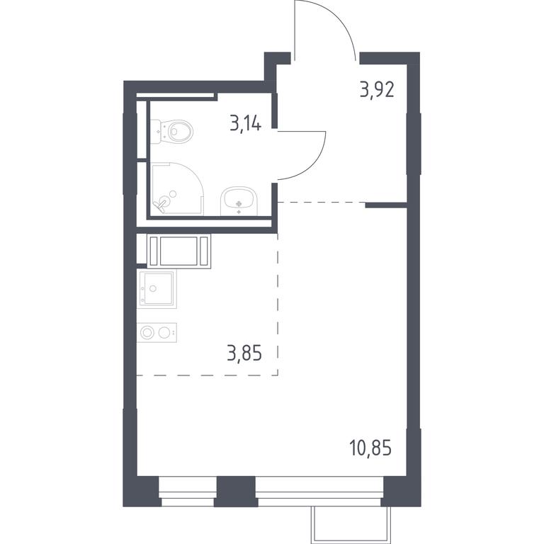 Apartment Sale, 21.9平方米 at Novoe Vnukovo, kvartal № 38, Kokoshkino Settlement, Moscow, Russia #1 Apartment Sale, 21.9平方米 at Novoe Vnukovo, kvartal № 38, Kokoshkino Settlement, Moscow, Russia #1
