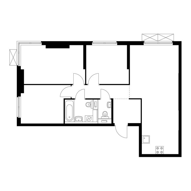 3-BD Apartment Sale, 72 sq. m. at Rustaveli 14, Rustaveli Street, 14с20, Moscow, Russia #1