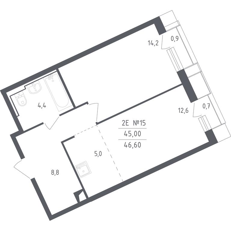 Apartment Sale, 46.61 sq. m. at Sputnik, Lipovoy Roschi Street, 1к4, derevnya Razdory, Odintsovskiy City District, Moscow Region, Russia #1 Apartment Sale, 46.61 sq. m. at Sputnik, Lipovoy Roschi Street, 1к4, derevnya Razdory, Odintsovskiy City District, Moscow Region, Russia #1