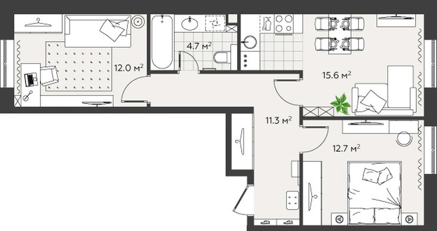 2-BD Apartment Sale, 56.8 sq. m. at Eko Bunino, prospekt Kuprina, 34к1, Sosenskoye Settlement, Moscow, Russia #1 2-BD Apartment Sale, 56.8 sq. m. at Eko Bunino, prospekt Kuprina, 34к1, Sosenskoye Settlement, Moscow, Russia #1