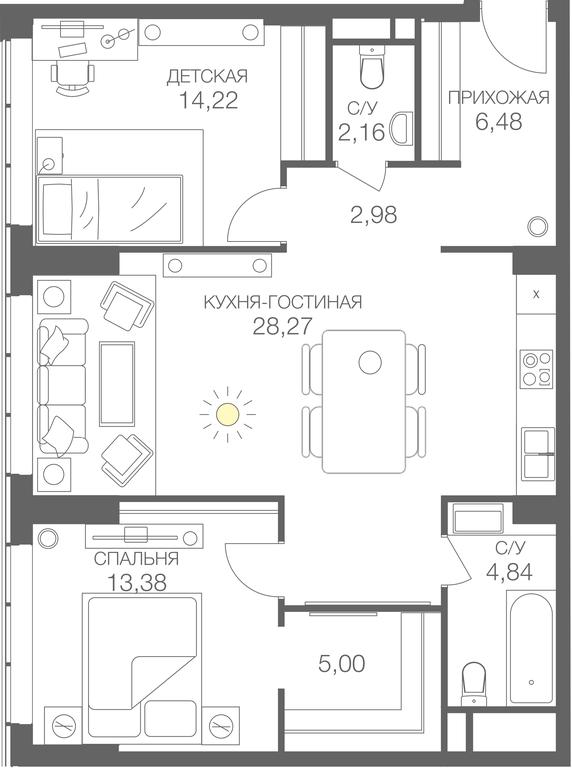 1-BD Apartment Sale, 81.3 sq. m. at Headliner, Shmitovsky Drive, 39, Moscow, Russia #1 1-BD Apartment Sale, 81.3 sq. m. at Headliner, Shmitovsky Drive, 39, Moscow, Russia #1