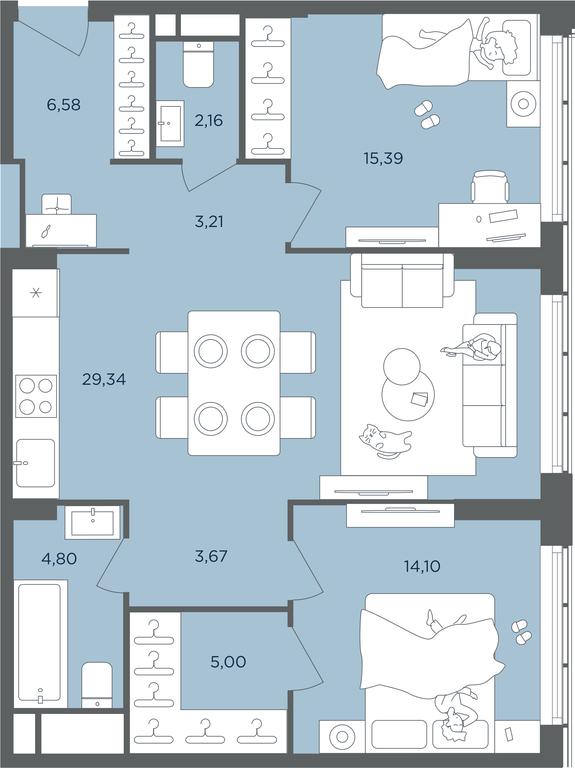 1-BD Apartment Sale, 84.7 sq. m. at Headliner, Shmitovsky Drive, 39, Moscow, Russia #2 1-BD Apartment Sale, 84.7 sq. m. at Headliner, Shmitovsky Drive, 39, Moscow, Russia #2