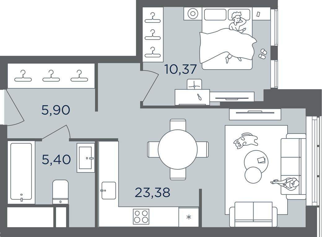 Apartment Sale, 43.2平方米 at Headliner, Shmitovsky Drive, 39, Moscow, Russia #2
