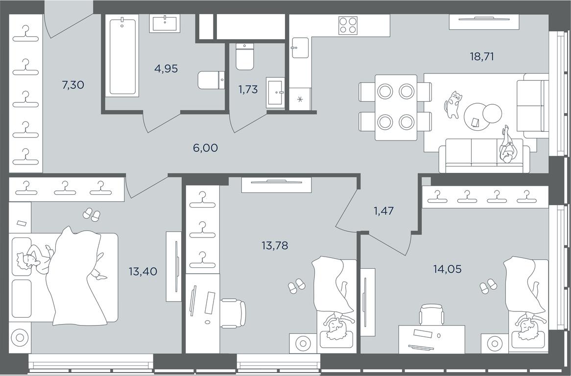 2-BD Apartment Sale, 83.2 sq. m. at Headliner, Shmitovsky Drive, 39, Moscow, Russia #2