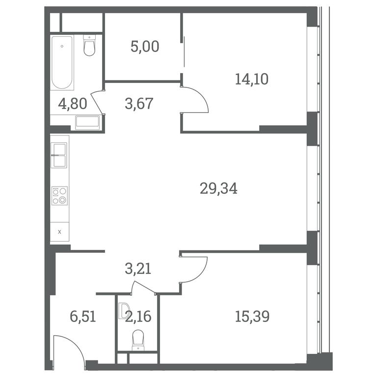 1-BD Apartment Sale, 84.6平方米 at Headliner, Shmitovsky Drive, 39, Moscow, Russia #1 1-BD Apartment Sale, 84.6平方米 at Headliner, Shmitovsky Drive, 39, Moscow, Russia #1