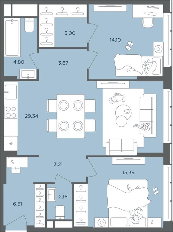 1-BD Apartment Sale, 84.6平方米 at Headliner, Shmitovsky Drive, 39, Moscow, Russia #2 1-BD Apartment Sale, 84.6平方米 at Headliner, Shmitovsky Drive, 39, Moscow, Russia #2