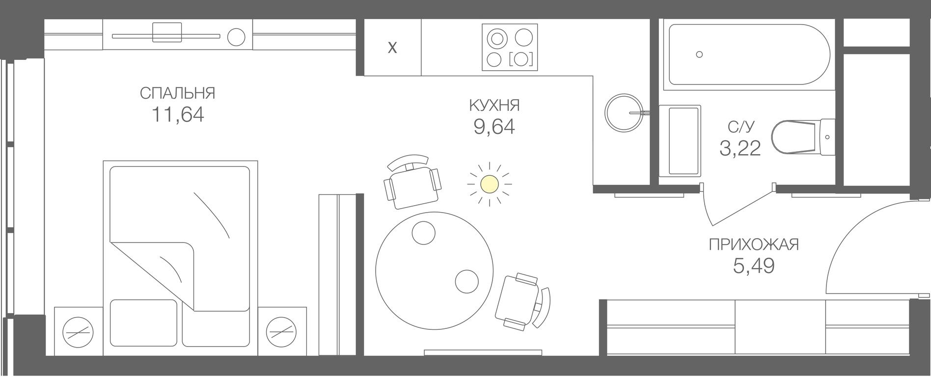 Apartment Sale, 30.2 sq. m. at Headliner, Shmitovsky Drive, 39, Moscow, Russia #1
