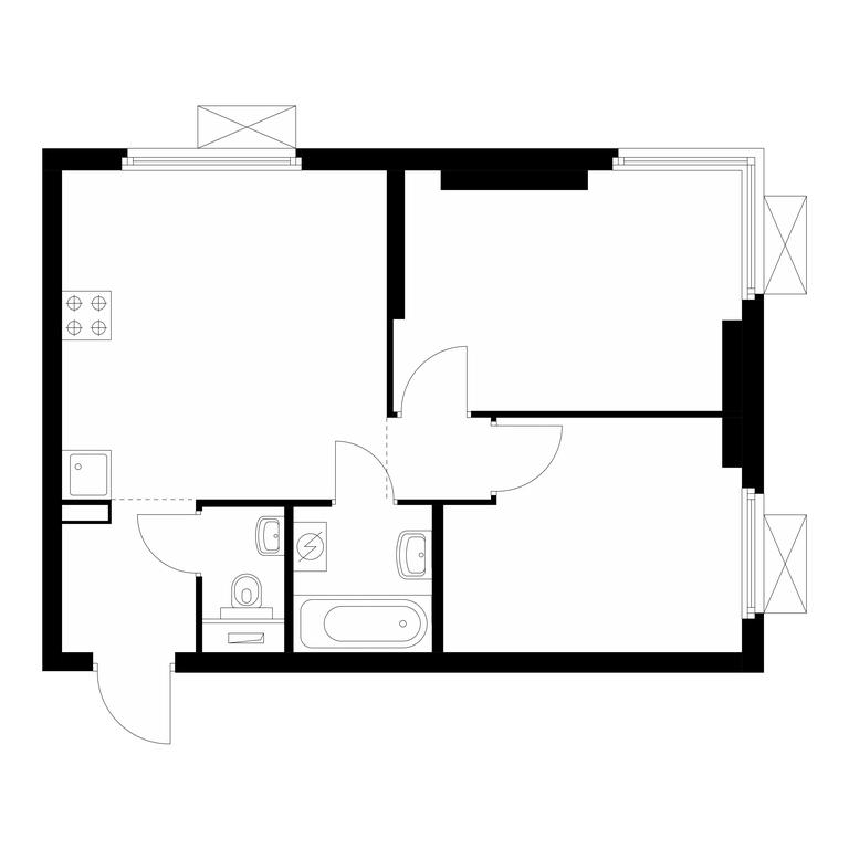 2-BD Apartment Sale, 45.3 sq. m. at Rustaveli 14, Rustaveli Street, 14с20, Moscow, Russia #1 2-BD Apartment Sale, 45.3 sq. m. at Rustaveli 14, Rustaveli Street, 14с20, Moscow, Russia #1