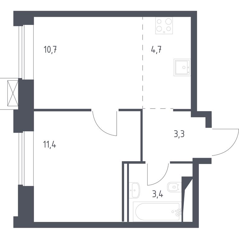 Apartment Sale, 33.42 sq. m. at Vereiskaya 41, Vereyskaya Street, 41, Moscow, Russia #1