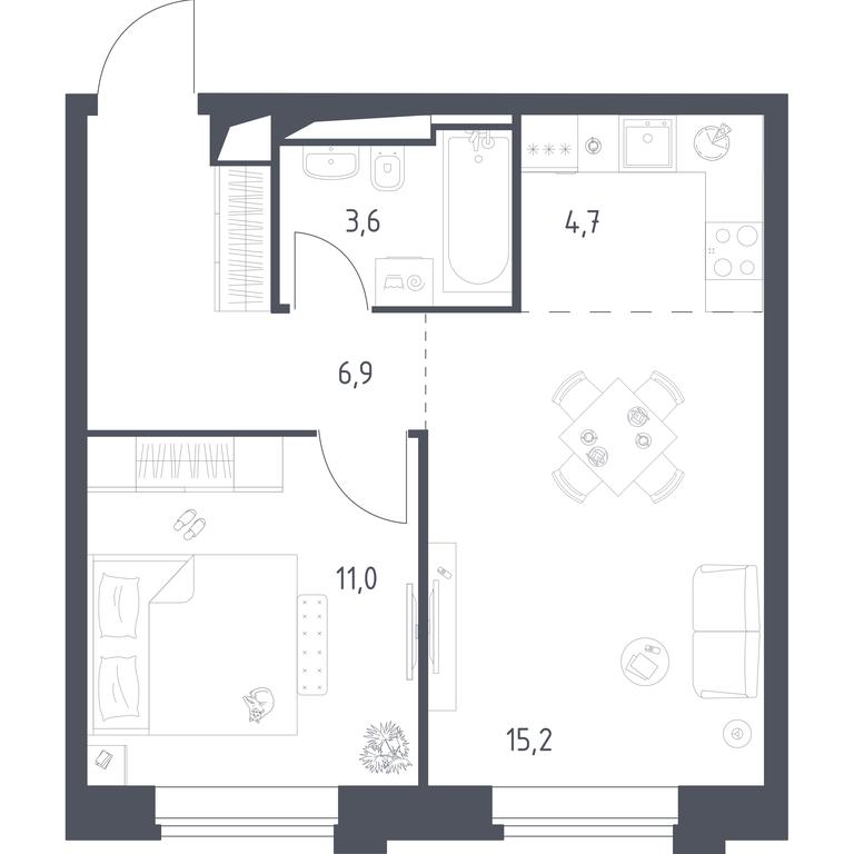 Apartment Sale, 41.34 sq. m. at Vereiskaya 41, Vereyskaya Street, 41, Moscow, Russia #1