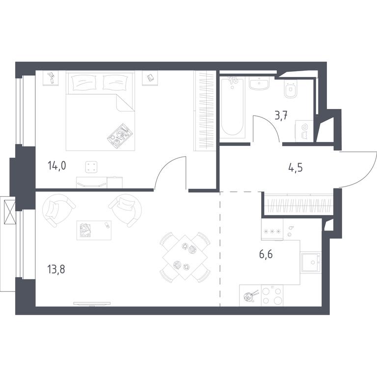 Apartment Sale, 42.48平方米 at Vereiskaya 41, Vereyskaya Street, 41, Moscow, Russia #1 Apartment Sale, 42.48平方米 at Vereiskaya 41, Vereyskaya Street, 41, Moscow, Russia #1