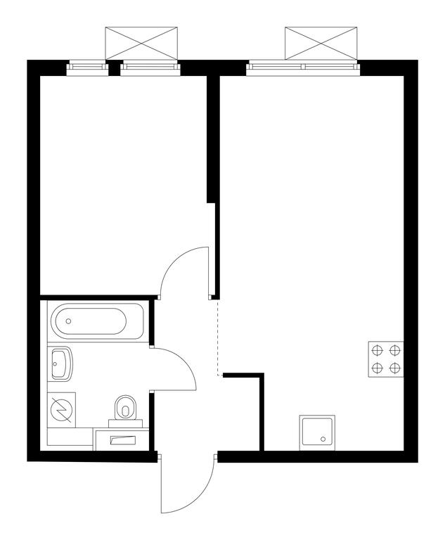 1-BD Apartment Sale, 35.1 sq. m. at Vtoroy Nagatinskiy, 2nd Nagatinsky Drive, 2к1, Moscow, Russia #1