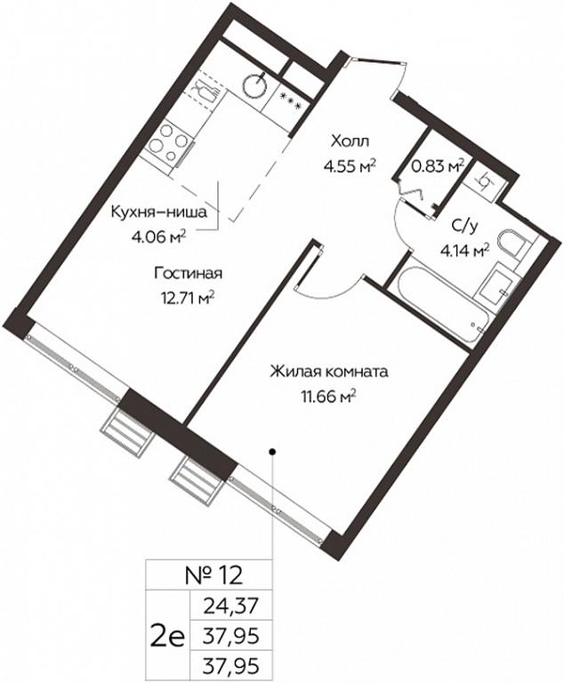 1-BD Apartment Sale, 37.95 sq. m. at Kvartal Rumyantsevo, ulitsa Admirala Kornilova, с1, Mosrentgen Settlement, Moscow, Russia #1