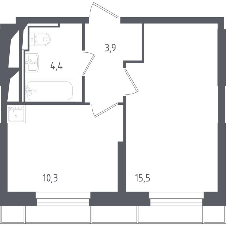 Продажа квартиры, 34,1 м² в ЖК «Спутник», улица Липовой Рощи, 1к4, деревня Раздоры, Одинцовский городской округ, Московская область, Россия #1