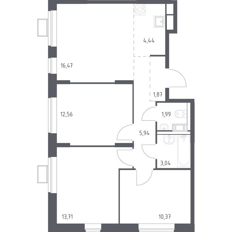2-BD Apartment Sale, 69.7 sq. m. at Pribrezhnyi Park, Pribrezhniy Park Residential Complex, Village of Yam, Domodedovo City District, Moscow Region, Russia #1 2-BD Apartment Sale, 69.7 sq. m. at Pribrezhnyi Park, Pribrezhniy Park Residential Complex, Village of Yam, Domodedovo City District, Moscow Region, Russia #1
