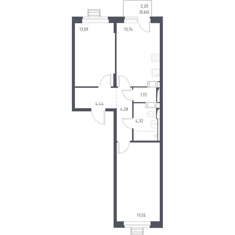 1-BD Apartment Sale, 58.5 sq. m. at Pribrezhnyi Park, Pribrezhniy Park Residential Complex, Village of Yam, Domodedovo City District, Moscow Region, Russia #1 1-BD Apartment Sale, 58.5 sq. m. at Pribrezhnyi Park, Pribrezhniy Park Residential Complex, Village of Yam, Domodedovo City District, Moscow Region, Russia #1