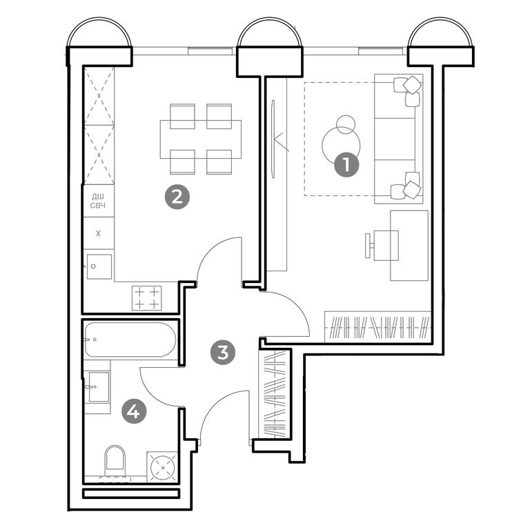 1-BD Apartment Sale, 40.3 sq. m. at Nametkin Tower, Namyotkina Street, 10А, Moscow, Russia #1 1-BD Apartment Sale, 40.3 sq. m. at Nametkin Tower, Namyotkina Street, 10А, Moscow, Russia #1