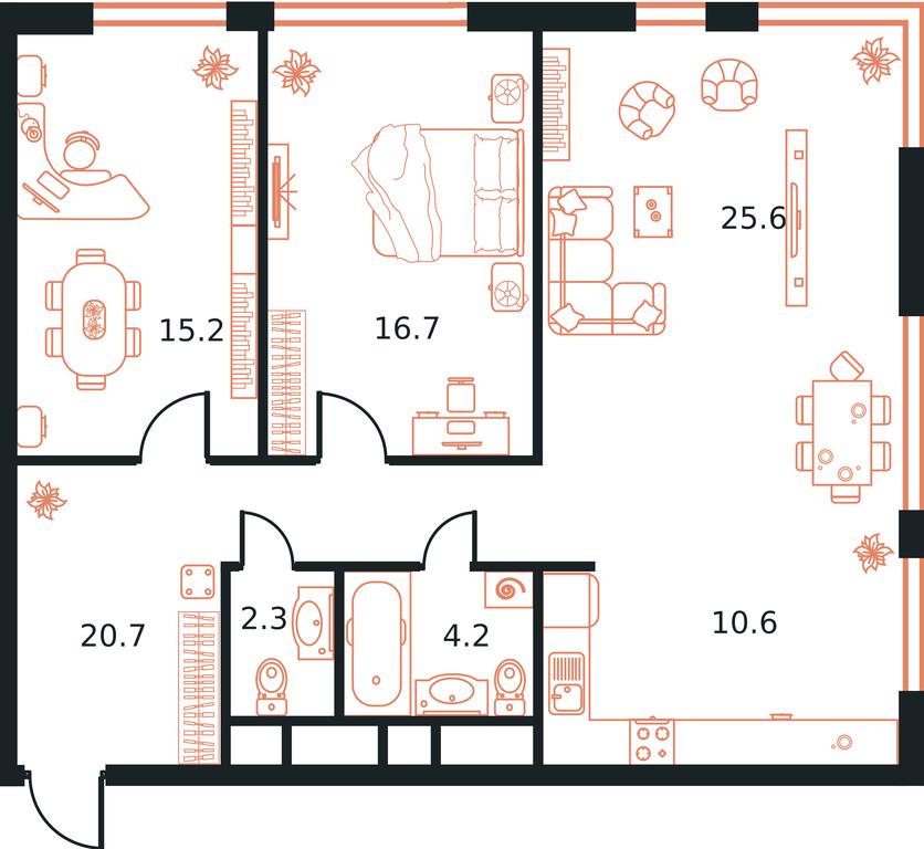 Продажа 3-комн. квартиры, 90,2 м² в ЖК «Вест Тауэр (West Tower)», Аминьевское шоссе, 6, Москва, Россия #1