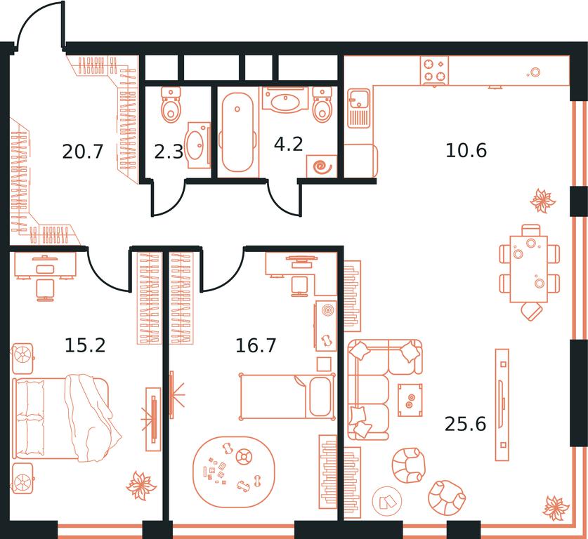 3-BD Apartment Sale, 90.2 sq. m. at West Tower, Aminyevskoye Highway, 6, Moscow, Russia #1 3-BD Apartment Sale, 90.2 sq. m. at West Tower, Aminyevskoye Highway, 6, Moscow, Russia #1