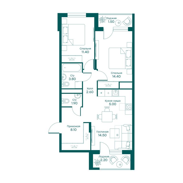 2-BD Apartment Sale, 61.1 sq. m. at Ravnovesie, zhiloy kompleks Ravnovesiye, selo Perkhushkovo, Odintsovskiy City District, Moscow Region, Russia #1 2-BD Apartment Sale, 61.1 sq. m. at Ravnovesie, zhiloy kompleks Ravnovesiye, selo Perkhushkovo, Odintsovskiy City District, Moscow Region, Russia #1