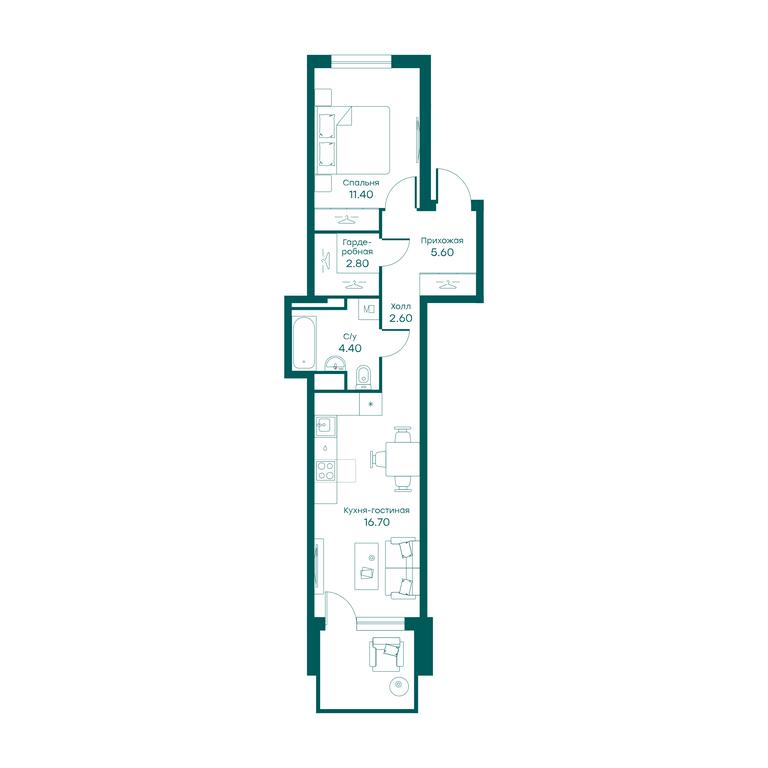1-BD Apartment Sale, 43.6平方米 at Ravnovesie, zhiloy kompleks Ravnovesiye, selo Perkhushkovo, Odintsovskiy City District, Moscow Region, Russia #1 1-BD Apartment Sale, 43.6平方米 at Ravnovesie, zhiloy kompleks Ravnovesiye, selo Perkhushkovo, Odintsovskiy City District, Moscow Region, Russia #1