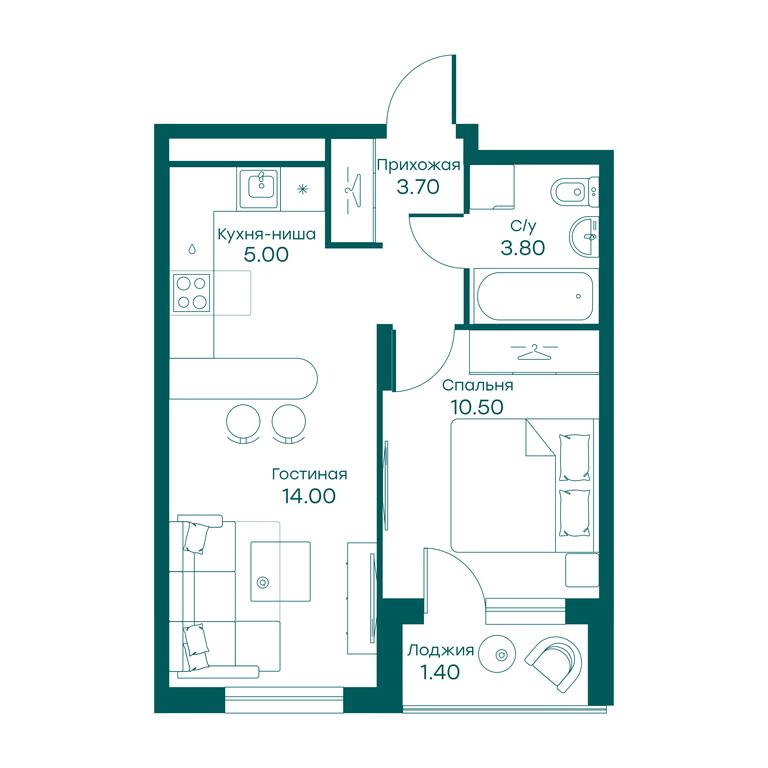 1-BD Apartment Sale, 36.3平方米 at Ravnovesie, zhiloy kompleks Ravnovesiye, selo Perkhushkovo, Odintsovskiy City District, Moscow Region, Russia #1 1-BD Apartment Sale, 36.3平方米 at Ravnovesie, zhiloy kompleks Ravnovesiye, selo Perkhushkovo, Odintsovskiy City District, Moscow Region, Russia #1