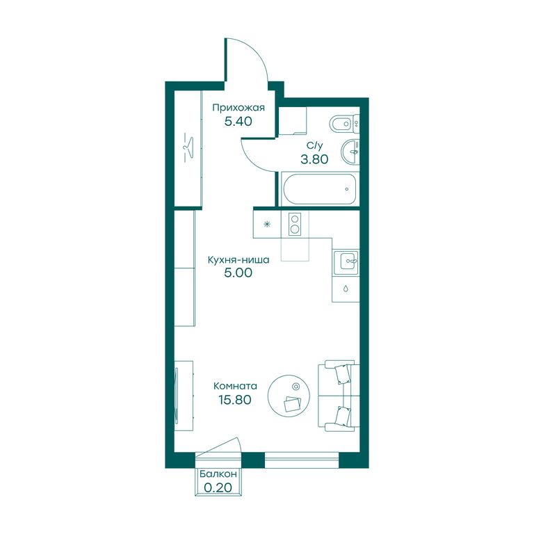 Apartment Sale, 30.2 sq. m. at Ravnovesie, zhiloy kompleks Ravnovesiye, selo Perkhushkovo, Odintsovskiy City District, Moscow Region, Russia #1 Apartment Sale, 30.2 sq. m. at Ravnovesie, zhiloy kompleks Ravnovesiye, selo Perkhushkovo, Odintsovskiy City District, Moscow Region, Russia #1