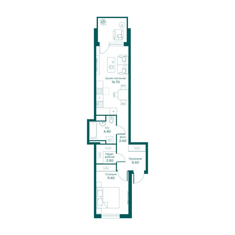 1-BD Apartment Sale, 43.5平方米 at Ravnovesie, zhiloy kompleks Ravnovesiye, selo Perkhushkovo, Odintsovskiy City District, Moscow Region, Russia #1 1-BD Apartment Sale, 43.5平方米 at Ravnovesie, zhiloy kompleks Ravnovesiye, selo Perkhushkovo, Odintsovskiy City District, Moscow Region, Russia #1